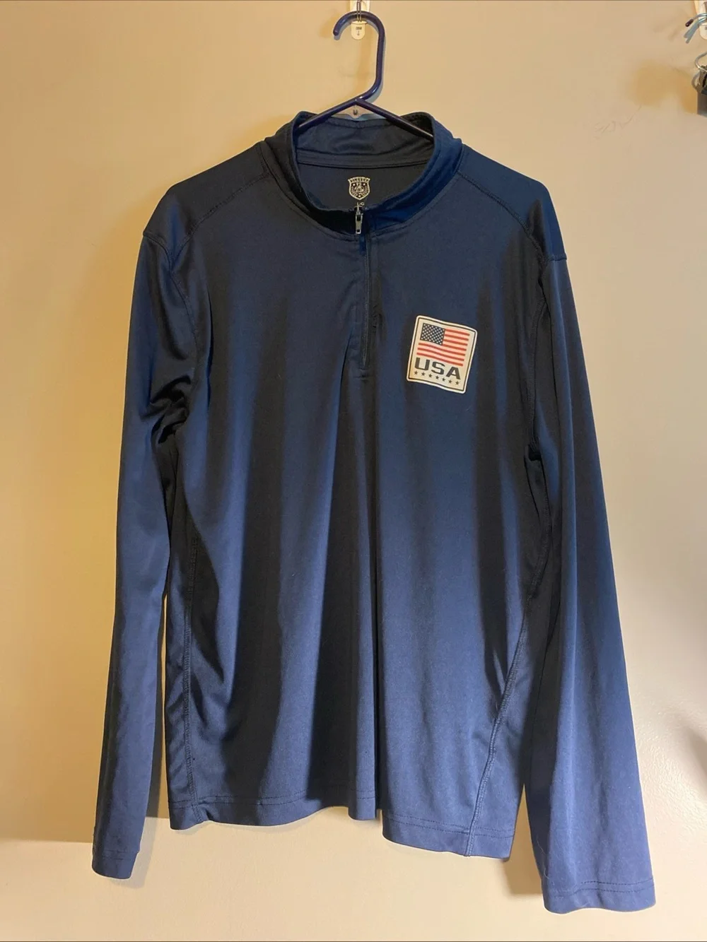 Eleven Vs 11  Team USA Pullover Top Unisex Adult Lg 1/4 Zip Navy Sportswear